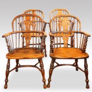 Set of 4 Yew wood Windsor chairs,1