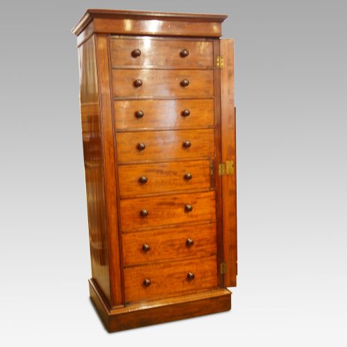 Victorian large Wellington chest bar open