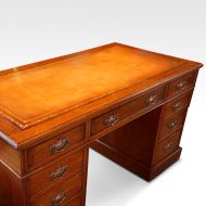 Victorian oak double pedestal desk top