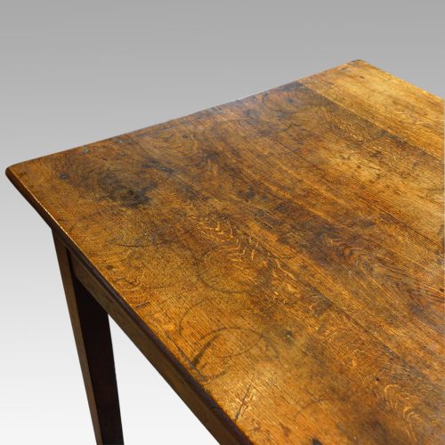 Victorian oak kitchen table top detail
