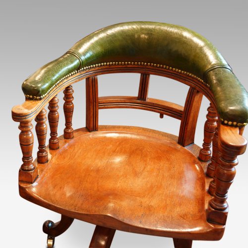 Victorian walnut revolving desk chair seat
