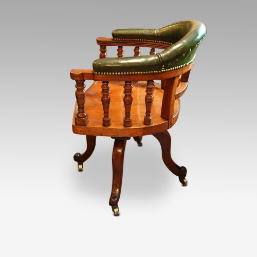 Victorian walnut revolving desk chair side