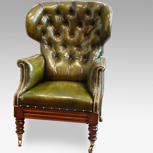 William IV leather reclining patent chair front view