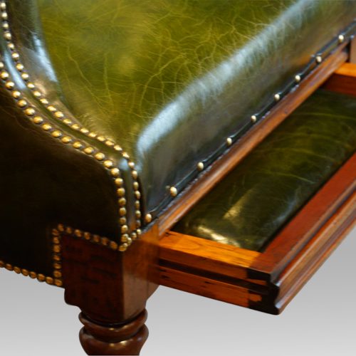 William IV leather reclining patent chair sldie to frieze