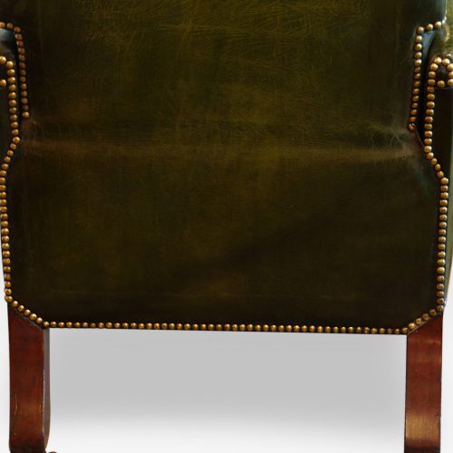 William IV leather reclining patent chair stud detail