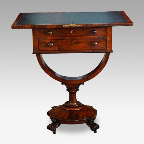William IV work and card table open