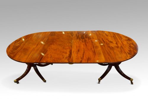 Antique mahogany twin pillar dining table (2)