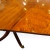 Antique mahogany twin pillar dining table detail top
