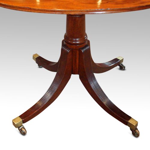 Antique mahogany twin pillar dining table end tripod