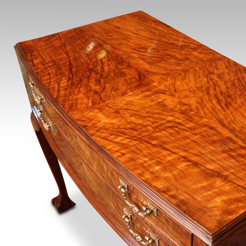 1930's walnut table canteen of cutlery drawers closed top detail top view