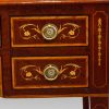 Edwardian inlaid writing table drawer detail