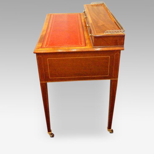 Edwardian inlaid writing table side