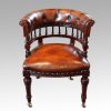 Edwardian mahogany horse shoe shaped desk chair