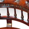 Edwardian mahogany horse shoe shaped desk chair back spindles