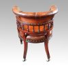 Edwardian mahogany horse shoe shaped desk chair rear