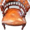 Edwardian mahogany horse shoe shaped desk chair seat