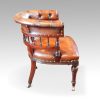Edwardian mahogany horse shoe shaped desk chair side view