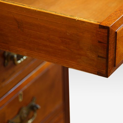 Edwardian mahogany pedestal desk 153cms wide dovetail joints
