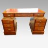Edwardian mahogany pedestal desk 153cms wide made in 3 parts