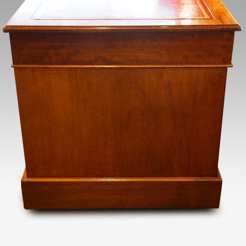 Edwardian mahogany pedestal desk 153cms wide side view