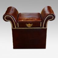 Edwardian simulated crocodile leather dressing stool