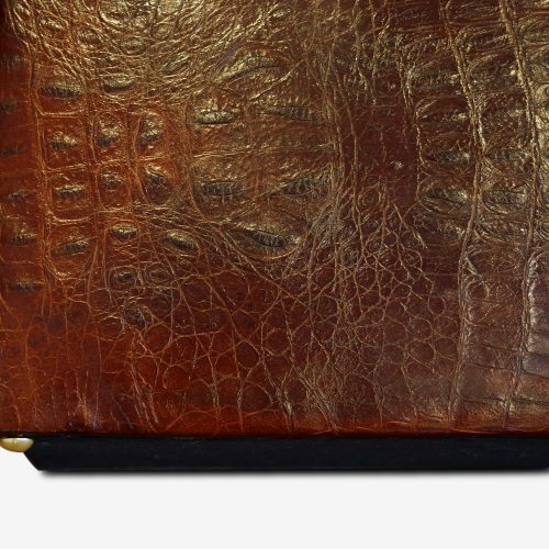 Edwardian simulated crocodile leather dressing stool detail