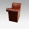 Edwardian simulated crocodile leather dressing stool side