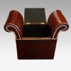 Edwardian simulated crocodile leather dressing stool seat open