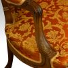 Edwardian walnut French seat arm detail