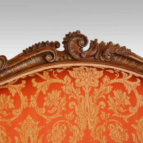 Edwardian walnut French seat cresting