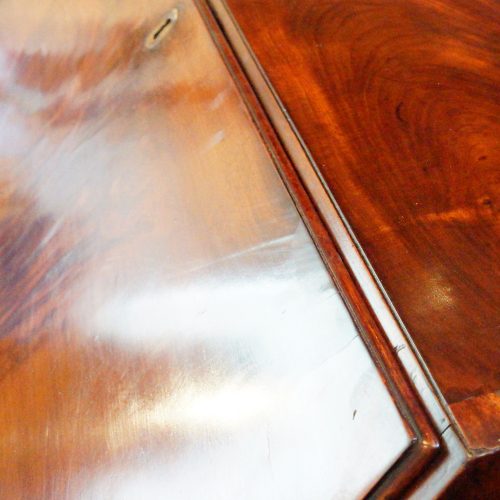 George III mahogany bureau top view