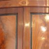 Georgian bow front mahogany hanging corner cabinet door detail