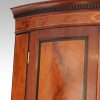 Georgian bow front mahogany hanging corner cabinet top panel