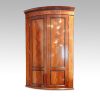 Georgian bow front mahogany hanging corner cabinet,1