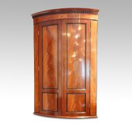Georgian bow front mahogany hanging corner cabinet,1