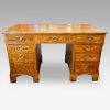 Georgian style walnut pedestal desk