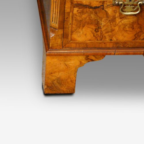 Georgian style walnut pedestal desk bracket foot