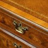 Georgian style walnut pedestal desk edge