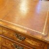 Georgian style walnut pedestal desk leather top