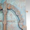 Indian carved teak doors with original paint arch detail