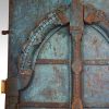 Indian carved teak doors with original paint top arch