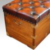Large Victorian camphorwood ottoman end view