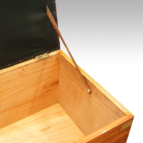 Large Victorian camphorwood ottoman lid support