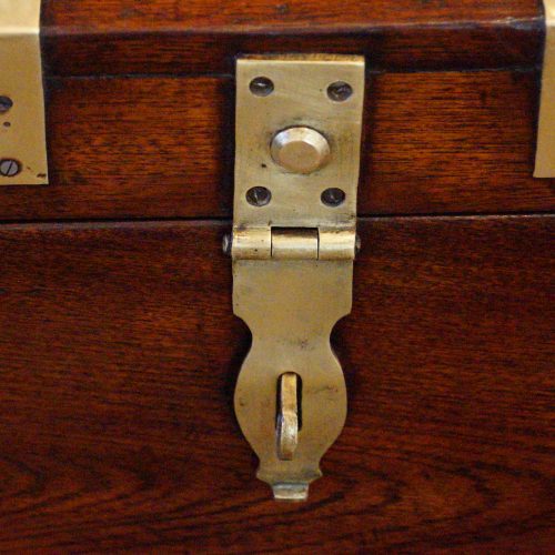 Victorian brass bound trunk hasp