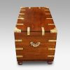 Victorian brass bound trunk side
