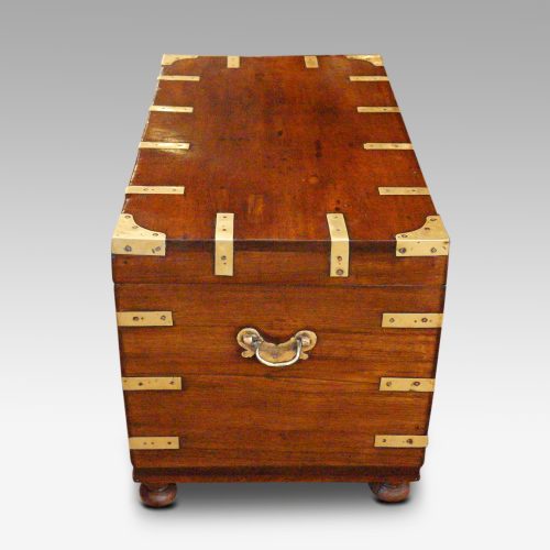 Victorian brass bound trunk side