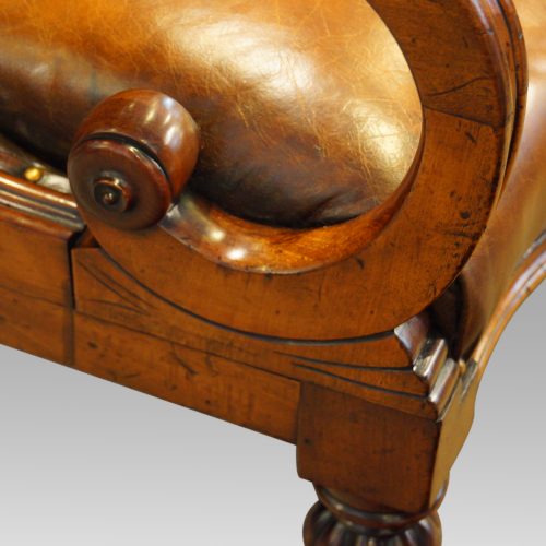 Victorian buttonback leather reading chair detail
