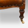 Victorian buttonback leather reading chair leg