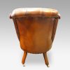 Victorian buttonback leather reading chair rear
