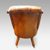 Victorian buttonback leather reading chair rear